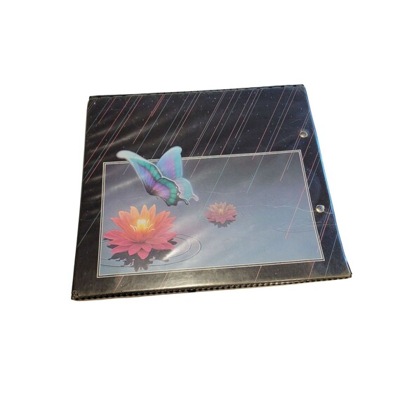 Vintage Mead Trapper Keeper Notebook DAMAGED Butterfly Lillypad - Picture 2 of 12